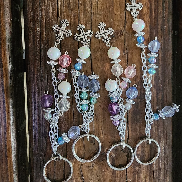 Handmade keychain with multicolor accent beads (#2) - Picture 6 of 6